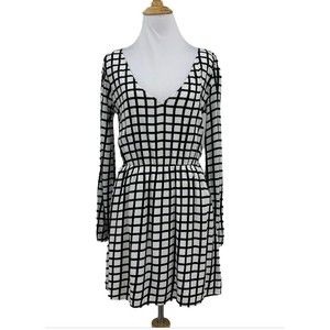 Abercrombie and Fitch Black and White Windowpane Mini Dress